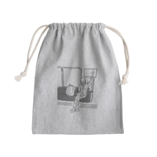 行き先は、明日 Mini Drawstring Bag