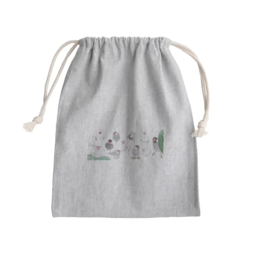 あつまれ文鳥ちゃん【まめるりはことり】 Mini Drawstring Bag