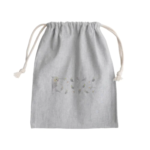 あつまれオカメインコちゃん【まめるりはことり】 Mini Drawstring Bag