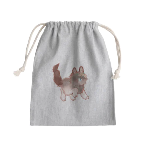 オオカミのウルフル Mini Drawstring Bag