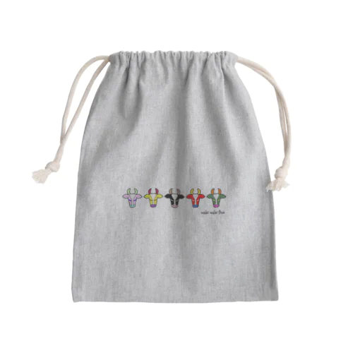 ウシウシファイブ／白 Mini Drawstring Bag