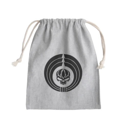 熨斗輪に髑髏 黒（オリジナル家紋シリーズ） Mini Drawstring Bag