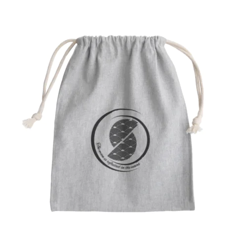 The moon is reflected in the waves Mini Drawstring Bag