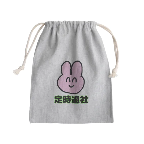 定時退社うさぎ Mini Drawstring Bag