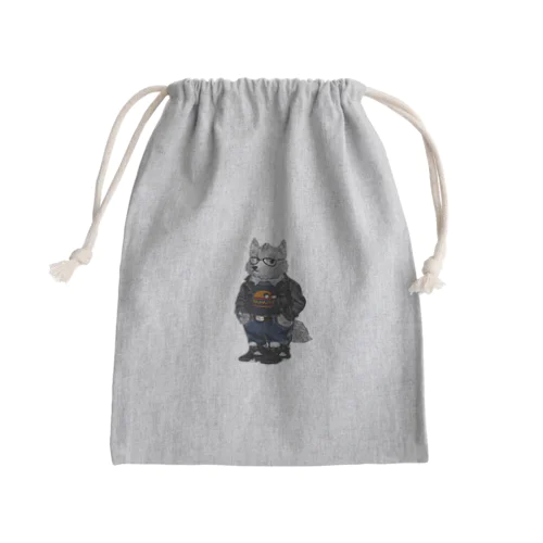 ウルフハンバーガー Mini Drawstring Bag