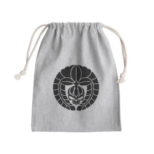 下がり藤に髑髏 黒（オリジナル家紋シリーズ） Mini Drawstring Bag