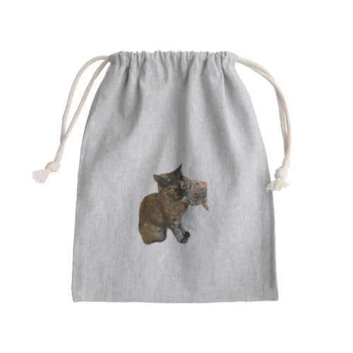 保護猫おじゅゆじゅ Mini Drawstring Bag