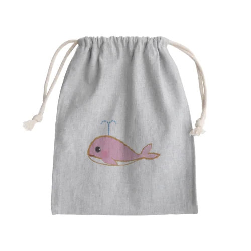 ピンククジラ Mini Drawstring Bag