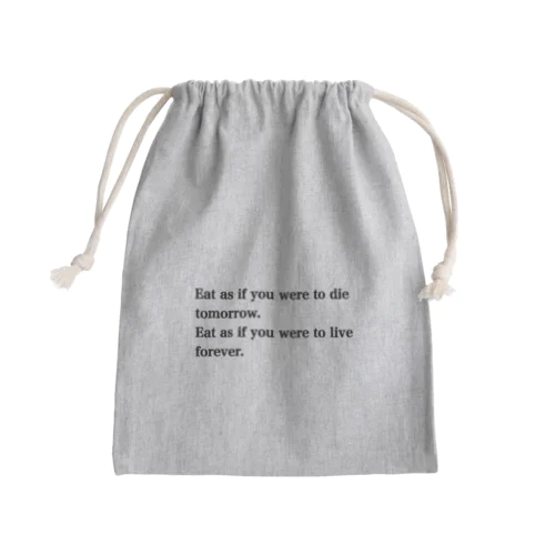 沢山食べる人生 Mini Drawstring Bag