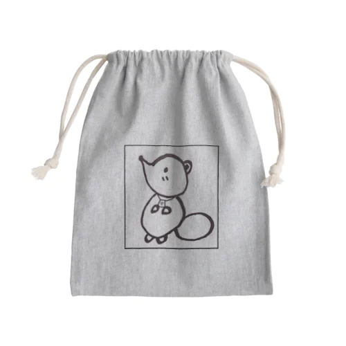 白狸のポンくん(枠入り) Mini Drawstring Bag