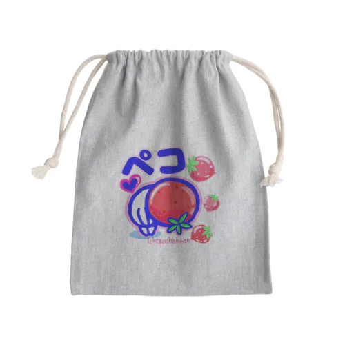 ペコッ！イチゴちゃんマン Mini Drawstring Bag