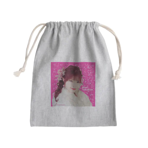 根古水ヒメ🌸No.1 ホットピンクラメ×振袖(アップ)［正方形］ฅ^ơωơ^ฅ♡ Mini Drawstring Bag