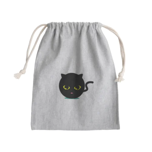 黒毛のマルノネコ/にゃ Mini Drawstring Bag