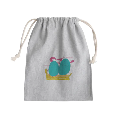 赤ちゃんプテラノドンとヴェロキラプトルのケンカ Mini Drawstring Bag