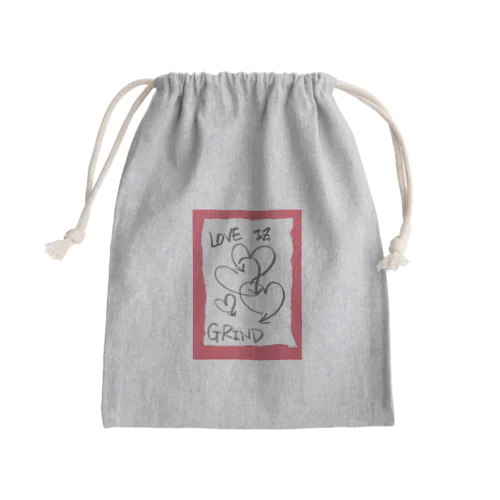 偽諺～壱～「ラヴイズグラインド」(赤縁) Mini Drawstring Bag