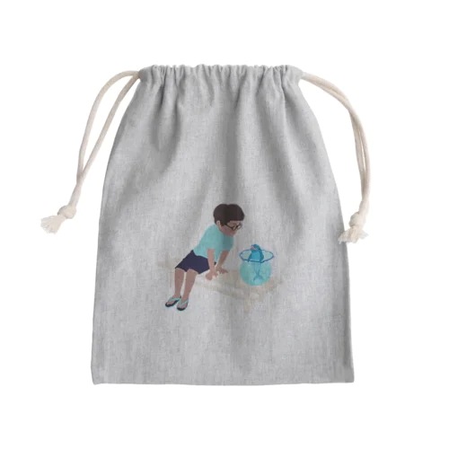 イルカといた夏休み Mini Drawstring Bag