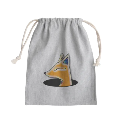 穴からひょっこり狐さん Mini Drawstring Bag