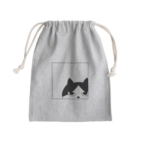 鉢割れ猫ちゃん（白黒） Mini Drawstring Bag