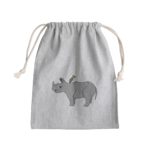 サイさん＆ウシツツキさん Mini Drawstring Bag