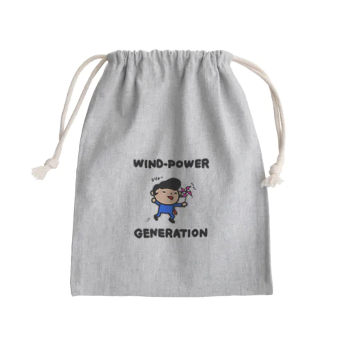 かざぐるまでいぇー Mini Drawstring Bag