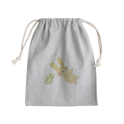 比べることに疲れたうさぎとかめ Mini Drawstring Bag