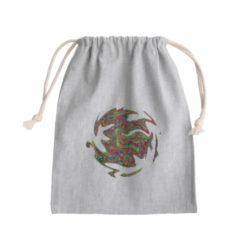 サイケデリックなマーブル模様 Mini Drawstring Bag