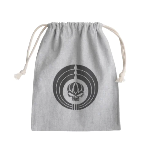 熨斗輪に髑髏 薄墨（オリジナル家紋シリーズ） Mini Drawstring Bag