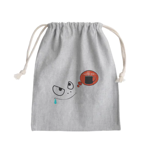 にたりと三白眼 Mini Drawstring Bag