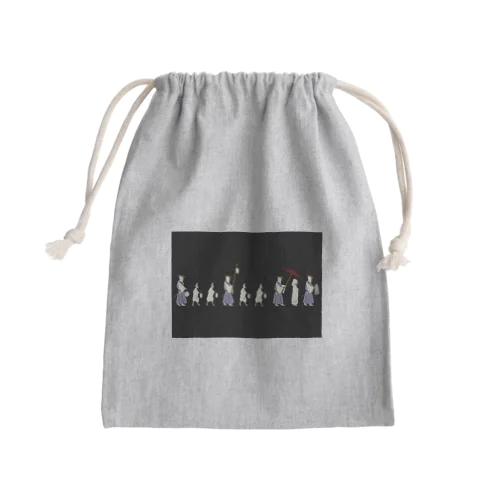 狐の嫁入り行列 Mini Drawstring Bag