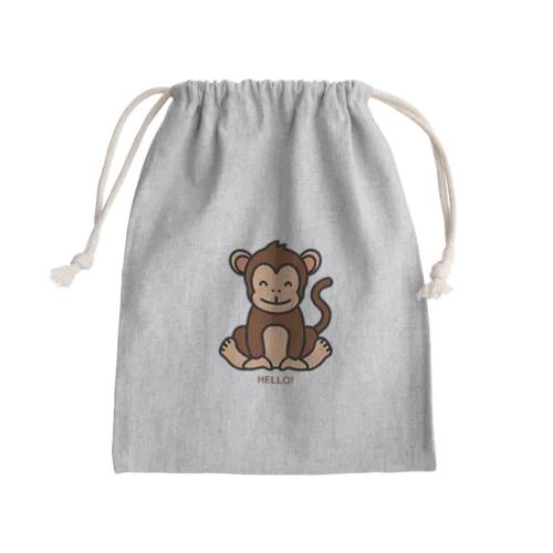 HELLO MONKEY Mini Drawstring Bag