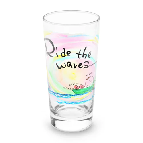 Ride the waves Long Sized Water Glass