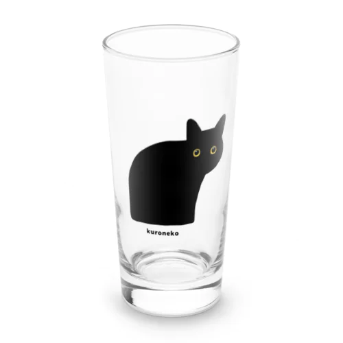 猫背の黒猫ちゃん Long Sized Water Glass