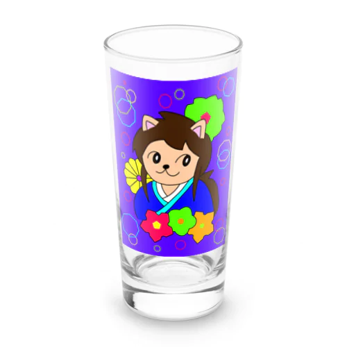 猫 侍くん 和柄 Long Sized Water Glass