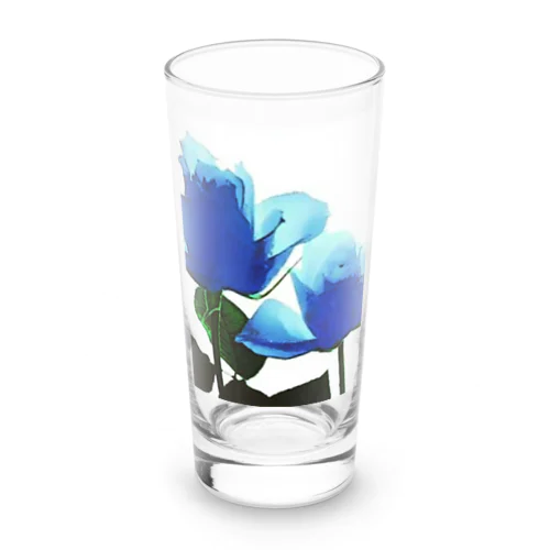 Blue Rose Long Sized Water Glass