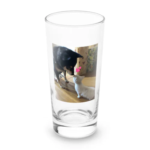 黒柴と仔猫 Long Sized Water Glass