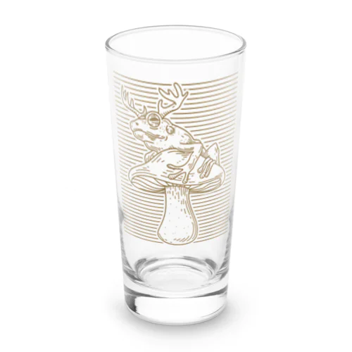 Cottagecore Aesthetic Mushroom Antlers Toad Mycology MorelTシャツ Long Sized Water Glass