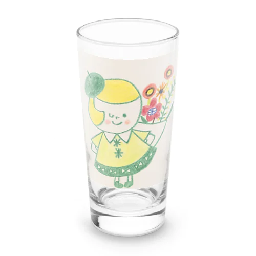 花束の女の子 Long Sized Water Glass