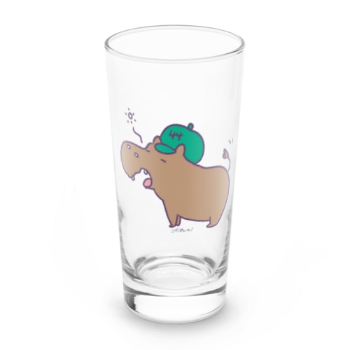 こげぱんカバ　寝起き Long Sized Water Glass