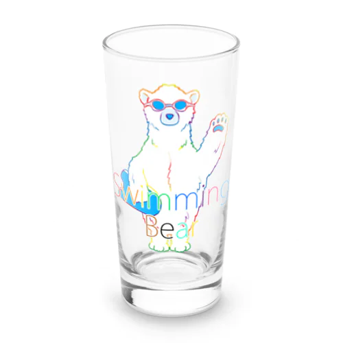 Swimming Bear レインボー Long Sized Water Glass