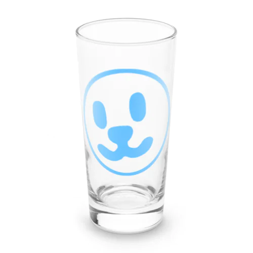 Smile Face Blue Line Long Sized Water Glass