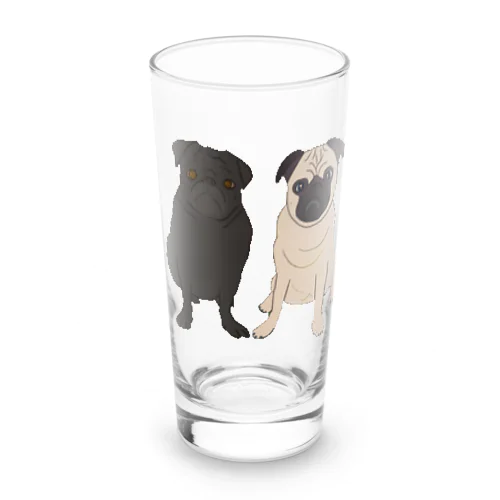 パグのおしなな姉妹(おすわり) Long Sized Water Glass