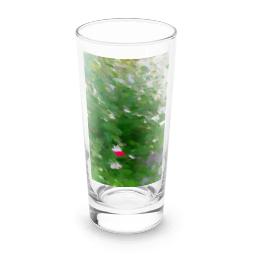 花壇の小さな赤い花 Long Sized Water Glass