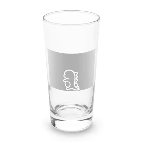 ゆるイラスト恐竜 グレー② Long Sized Water Glass