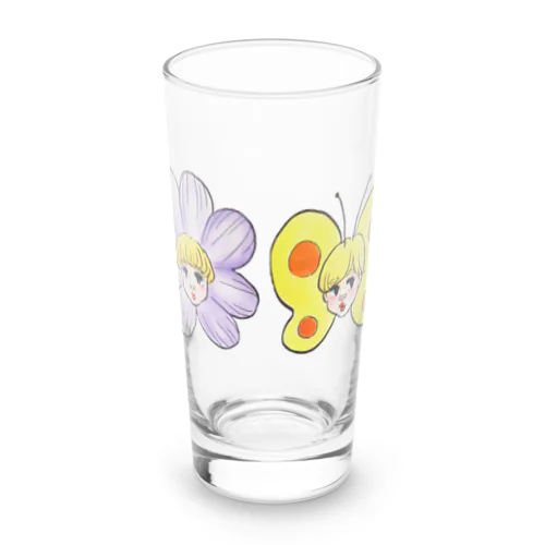 花とちょうちょ Long Sized Water Glass