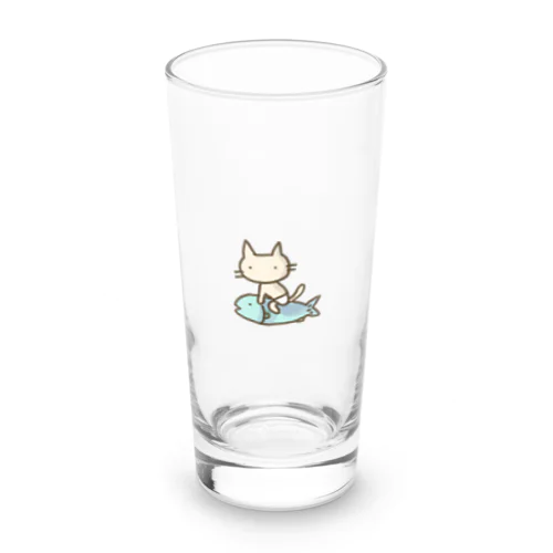 【ワンポイント】パンツねこ移動中 Long Sized Water Glass