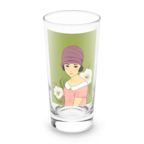 大正浪漫ヲトメ図画ー桃色 Long Sized Water Glass