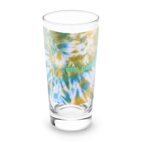 タイダイ染めプリント　黄緑×水色 Long Sized Water Glass