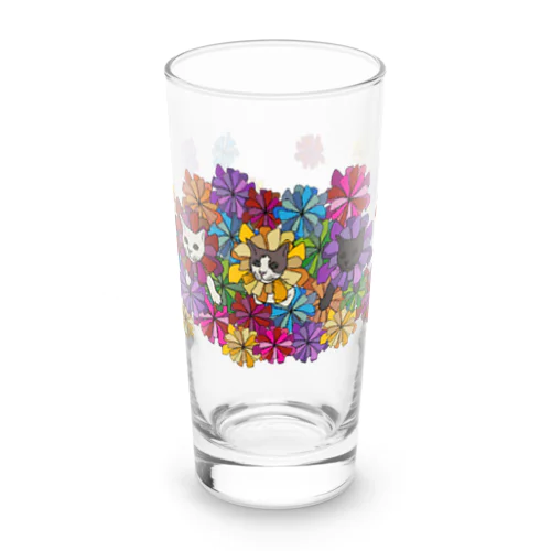 にゃんこ花畑。 Long Sized Water Glass