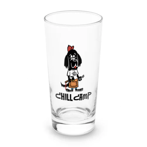 chill camp dog Long Sized Water Glass