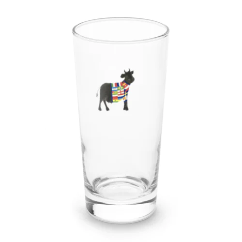 万国旗な気分のウシ Long Sized Water Glass